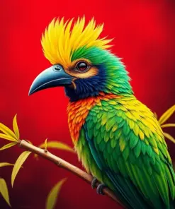 Vintage Motmot Bamboo paint by numbers