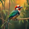 Vintage Motmot On Bamboo paint by numbers