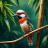 Vintage Motmot On Bamboo paint by numbers