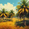 Vintage Palm Grove Pasture paint by numbers