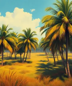 Vintage Palm Grove Pasture paint by numbers