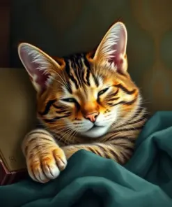 Vintage Scholar Tabby Slumber Paint By Numbers