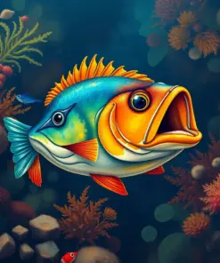 Vintage Sunfish Deep Dive paint by numbers