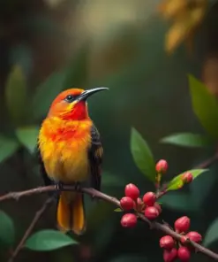 Vintage Torch Ginger Sunbird paint by numbers