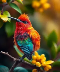 Vintage Torch Ginger Sunbird paint by numbers