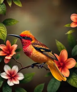 Vintage Torch Ginger Sunbird Paint by Numbers