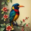 Vintage Trogon Botanical paint by numbers