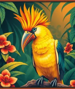 Vintage Tropical Stage Bird Paint By Numbers