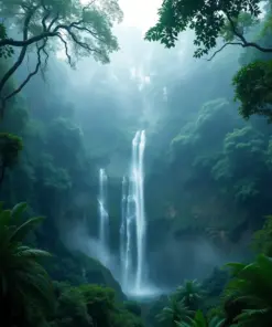 Waterfall Through The Mist Paint By Numbers