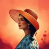 Woman With Red Sunhat Illustrations Paint By Numbers
